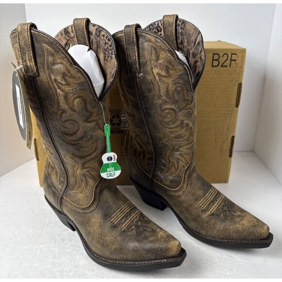 Laredo Women's Access Western Leather Boots Wide Calf 51079 Size 7.5 M - Picture 13 of 14